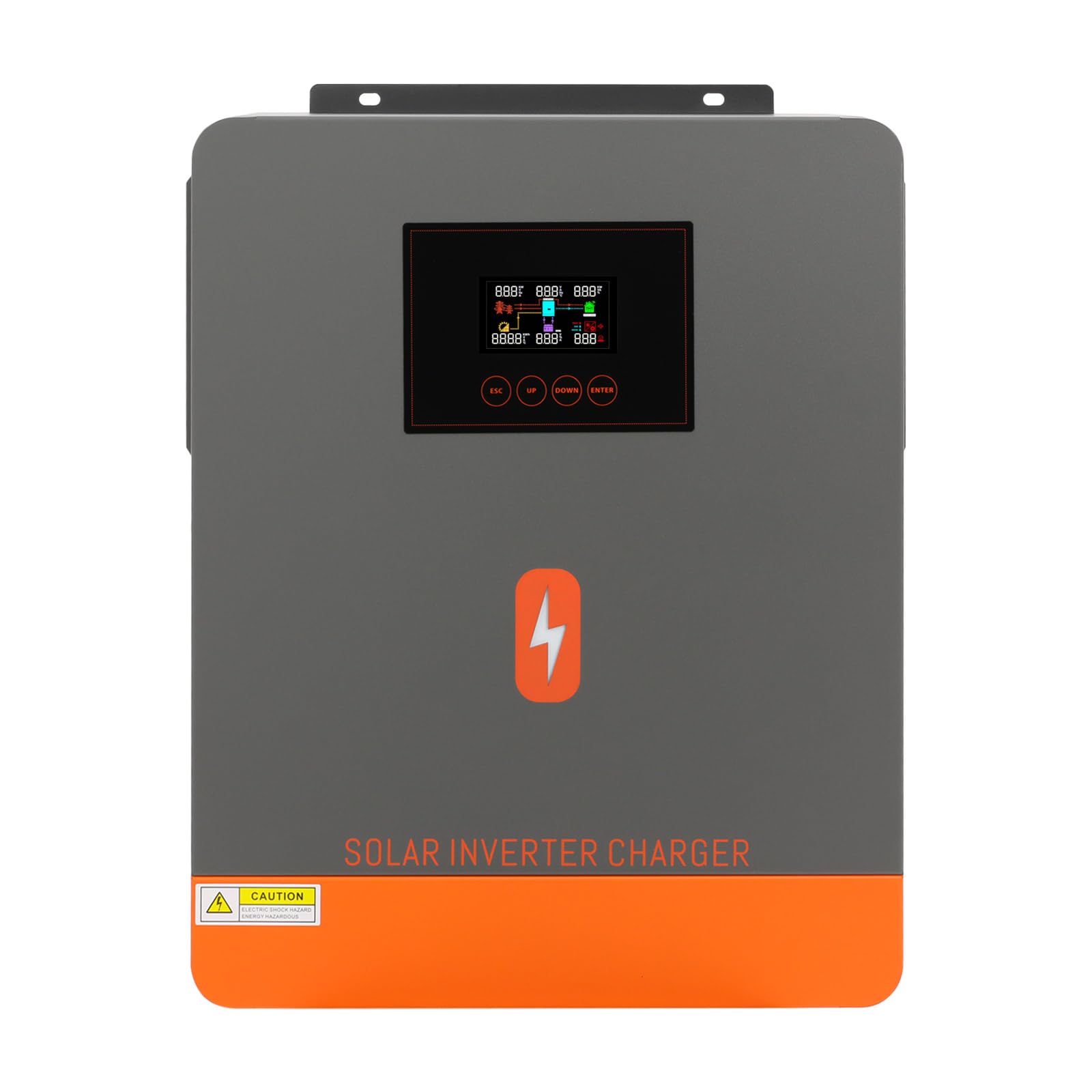 Inversor solar híbrido de 4200 W, independiente de la red, inversor de onda sinusoidal pura CC 24 V a CA 230 V con regulador solar MPPT para baterías de plomo/litio