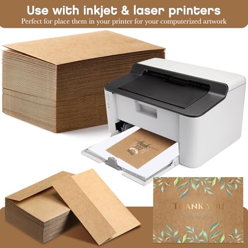 Image of Fainne 1000 Pack Kraft Envelopes for Invitation, 120 GSM,A4,4.25 X 6.25 in | Brown Envelopes for Invitation, 120 GSM Gift Card for Office, Wedding, Gift, Party, Baby Shower, Mailings