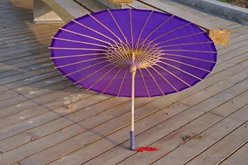 Plain Bamboo Cloth Parasol Umbrella Great for Wedding Party Favor (Purple)