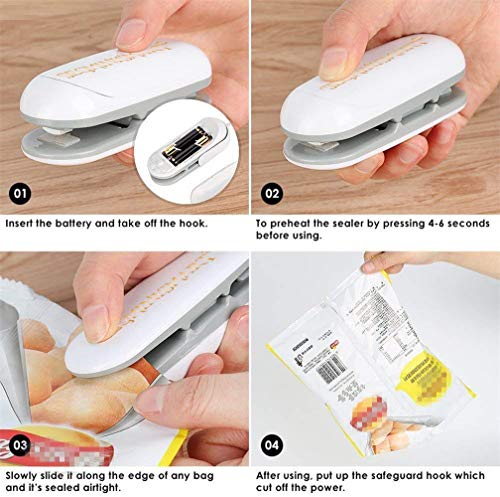 SEGMINISMART Mini Sigillatore, Mini Bag Sealer, Mini Sigillatore Termico, Portatile della Mano Sealer per sigillare i… - immagine 6