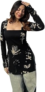 ANNI Designer Short Kurti for Women Viscose Blend Printed | Kurta for Woman | 1 Piece Kurti Women | V Neck Full Sleeve Reg... Price In India