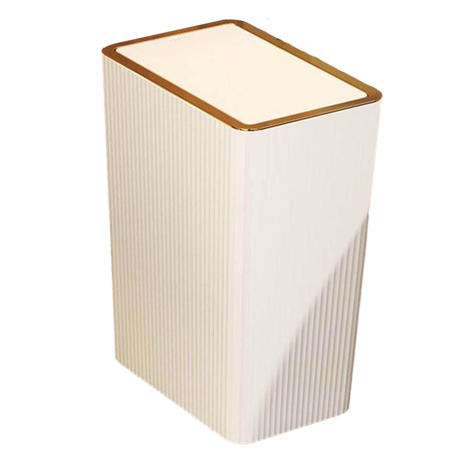 Enakshi® Trash Can with Lids Simple Design Kitchen Wastebasket for Living Toilet Home 15L White|Home & Garden | Household Supplies & Cleaning | Trash Cans & Wastebaskets 4