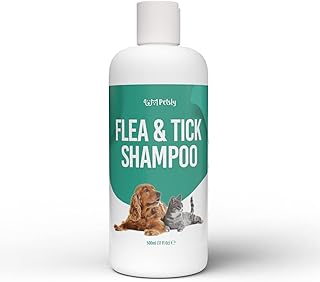 Petsly Tick & Flea Shampoo for Dogs - Dog Flea Shampoo with Tea Tree Oil - Tick Treatment for Cats & Dogs - Dog Shampoo for Itchy Skin & Cat Flea Shampoo - Dog & Cat Flea and Tick Treatment, 500ml