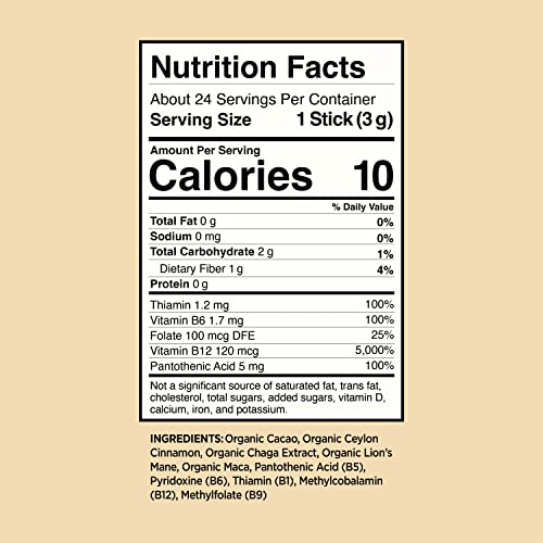 Vitacup Shroom Fuel, Mushroom Based Coffee Alternative Packets, Mushroom Coffee Substitute W/Cacao, Cinnamon, Chaga, Lions Mane, & Maca For Energy, Immune Support, & Focus, 24 Ct #TOP6