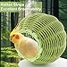 VTurboWay Rattan Bird Nest Chew Resistant Steel Frame Nest Parrot Egg Laying Breeding Nest for Small Bird Lovebird Canary Budgie Finch (Green)
