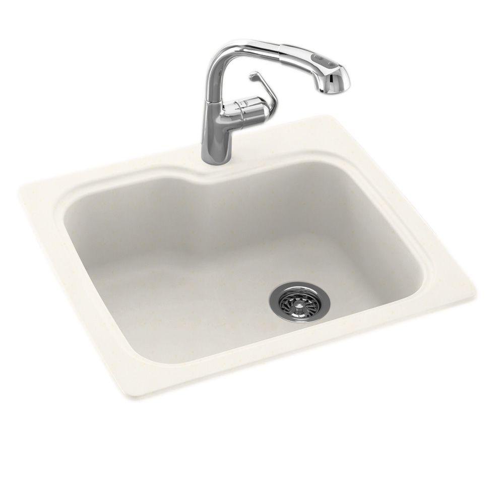 Évier de cuisine double Swan Kssb-2522 en surface solide coloris Babysbreath