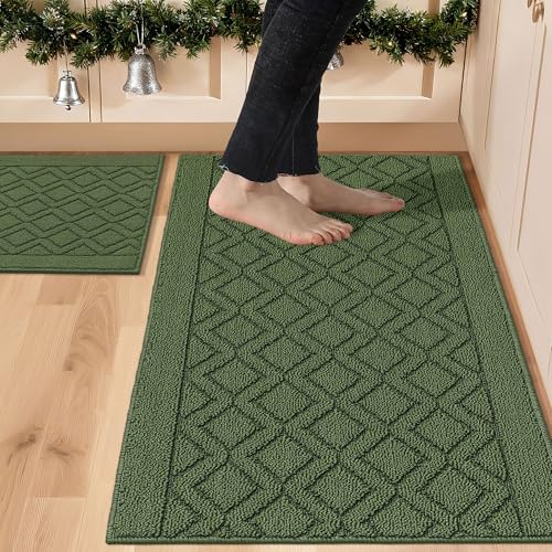 COSY HOMEER 48x20 Inch/30X20 Inch Kitchen Rug Mats Made of