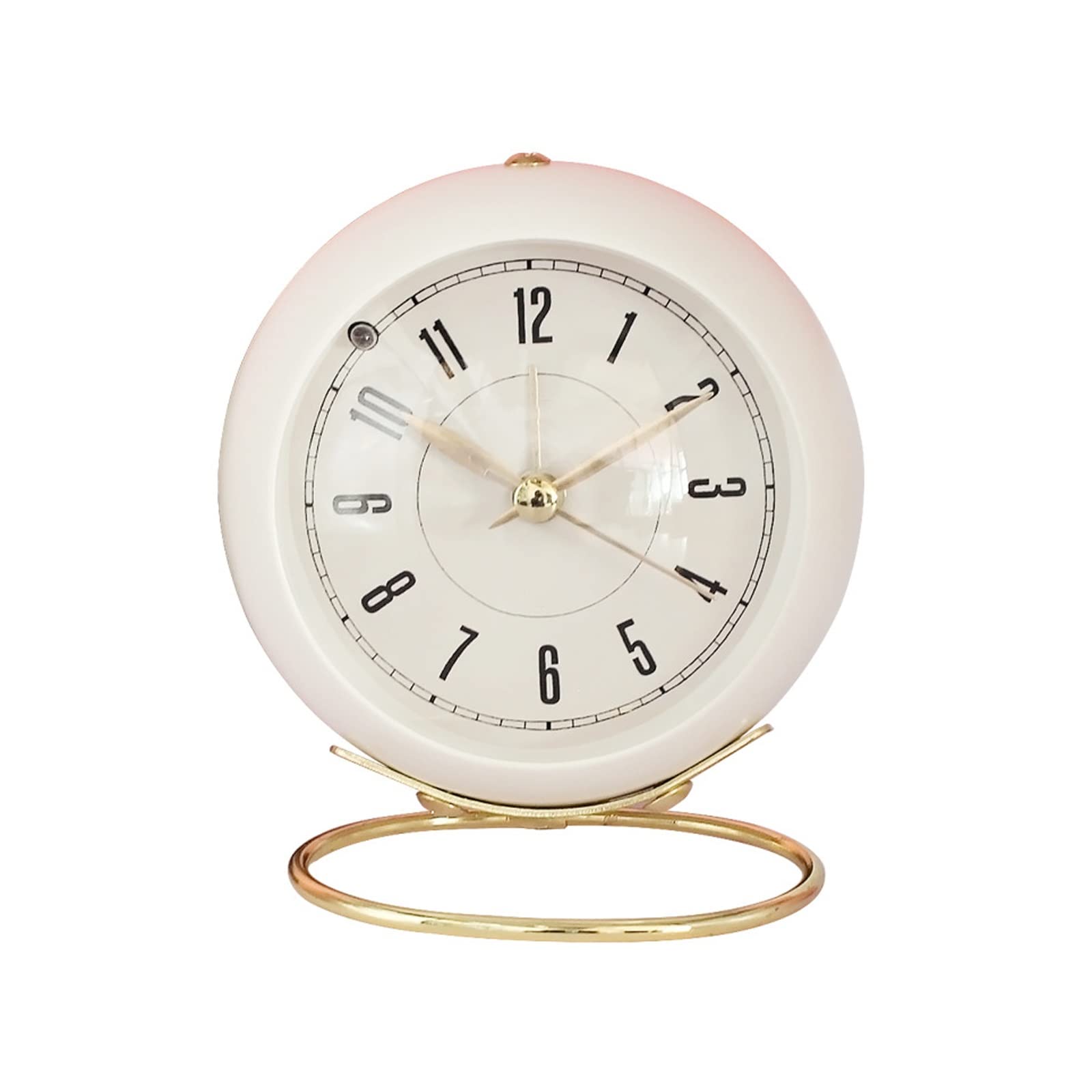BMKGODN alarm clock， Creative Mute Lazy Mechanical Bell Clock with Night Light,Battery Operated Loud Alarm Clocks(White)