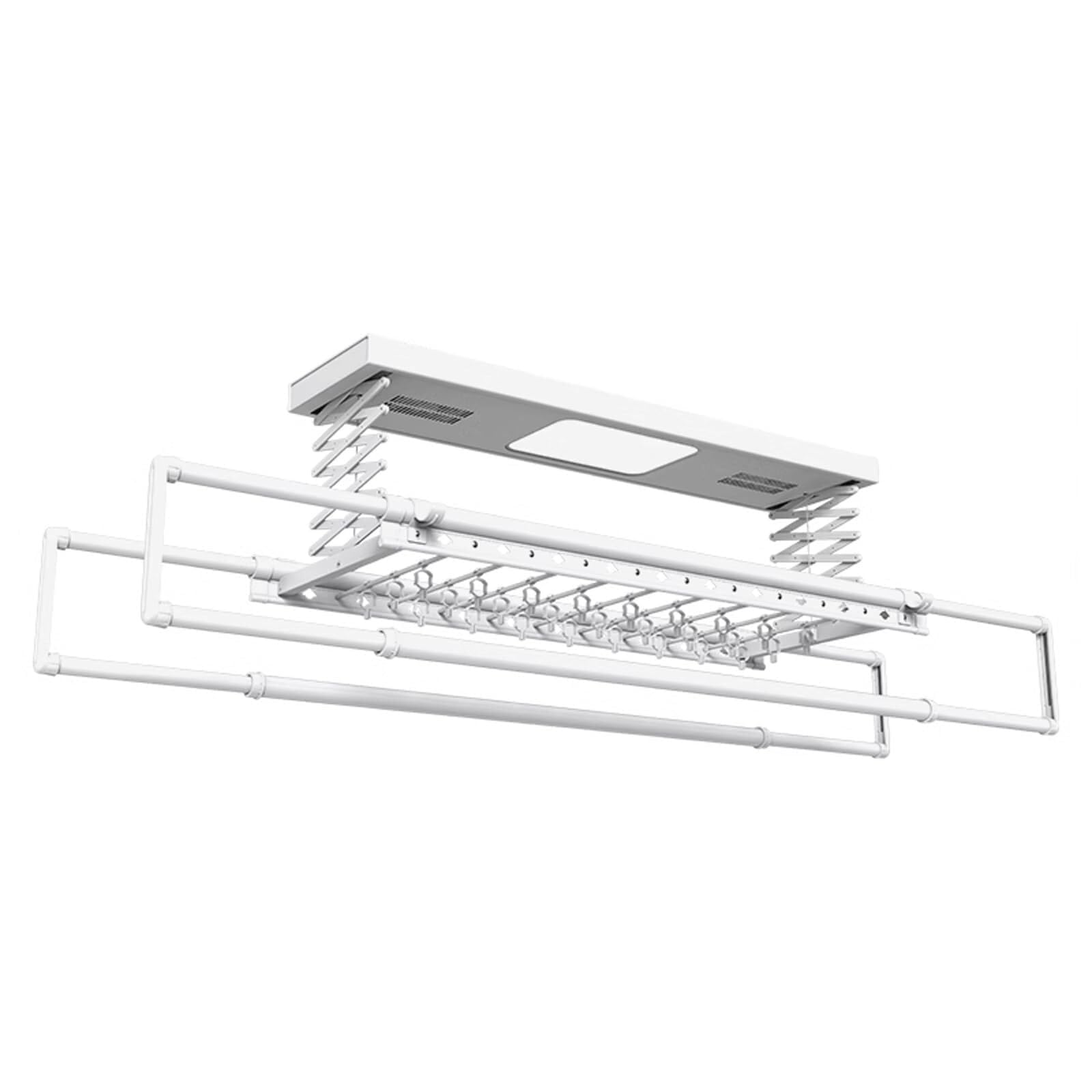 OLSKFUH Electric Ceiling Clothes Drying Rack, Retractable Towel Dryer, 120cm Space-Saving Clothes Hanger, 35kg Capacity, Wall-Mounted Laundry Solution for Efficient Drying,