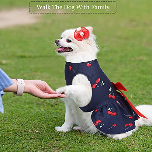4 Pieces Dog Dress Summer Cute Pet Clothing Elegant Floral Pet Apparel and 8 Pieces Dog Hair Bow Puppy Dog Vest Ribbon… - Image 7