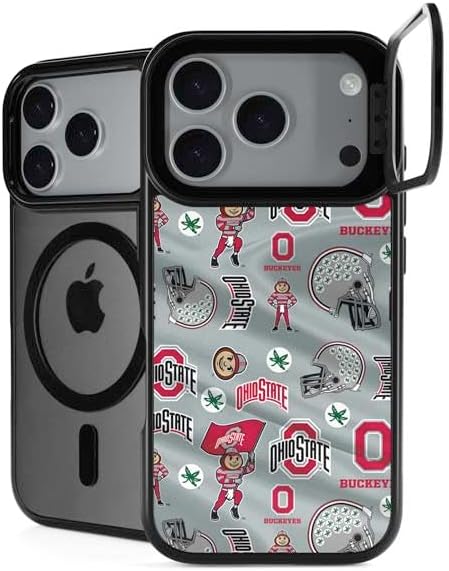 Skinit Kickstand Phone Case Compatible with iPhone 17 Pro Max - Officially Licensed Ohio State University Pattern Design