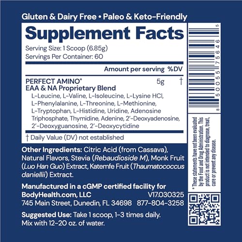 BodyHealth PerfectAmino Powder - BCAA and EAA Powder for Pre and Post Workout - Amino Acid Energy Drink for Men and Women to Support Lean Muscle and Recovery - Lemon Lime - 60 Servings - Image 3