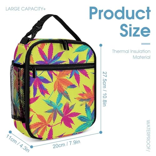 Colorful Weeds Rainbow Cute Backpacks Set Lightweight Lunch Bag Aesthetic Pencil Cases for Travel Work4
