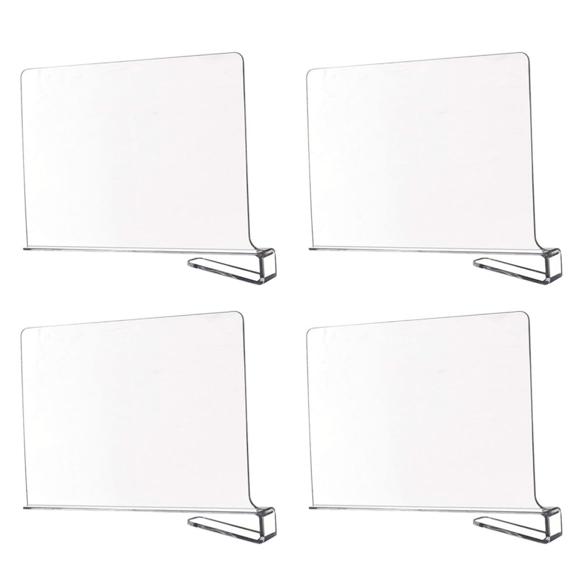 TOYANDONA Separadores de Estantes Transparentes para Armario, Divisor de Ropa y Bolsos, 4 Piezas de PS Esquinas Redondeadas para Maximizar Espacio en Estantes de Closet y Despensa