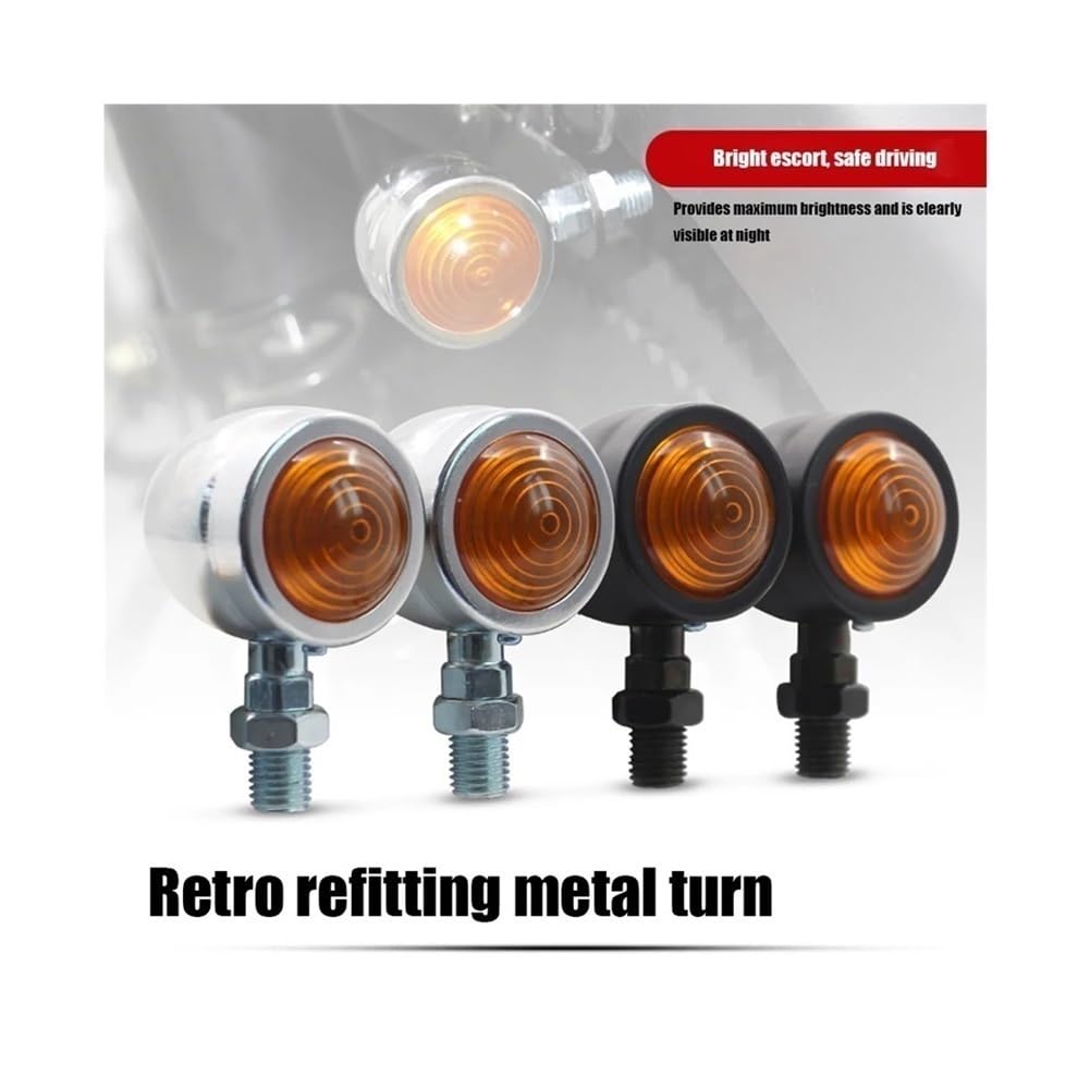 2 Intermitentes para Motocicleta con Lente ámbar IP66, Luces de señalización de 12 V. Accesorios para Motocicleta.