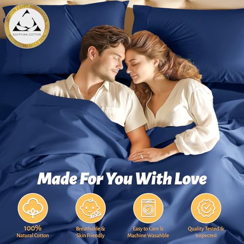 image for Shilucheng 100% Egyptian Cotton Sheets Set - 1000 Thread Count，Luxur