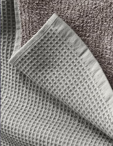 Image of DAMENSCH Unisex Premium Bamboo Blend, Ultra-Soft, Absorbent, Dual Waffle and Terry Texture Waffle Bath Towel - Reed Beige
