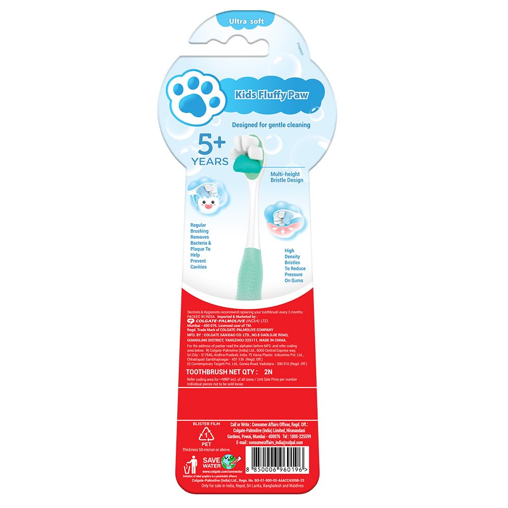 Colgate Kids Fluffy Paw 5+ Years Toothbrush Set | Ultra Soft Bristles - 2Pcs 4
