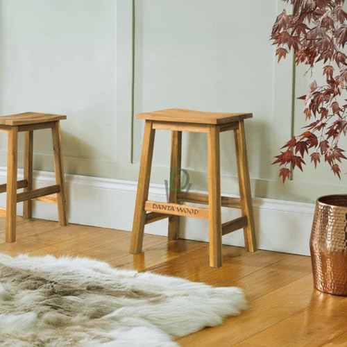 Image of Sitting Wooden Stool Indoor & Outdoor, Stool for Office, Home & Garden Use- 24 Inch