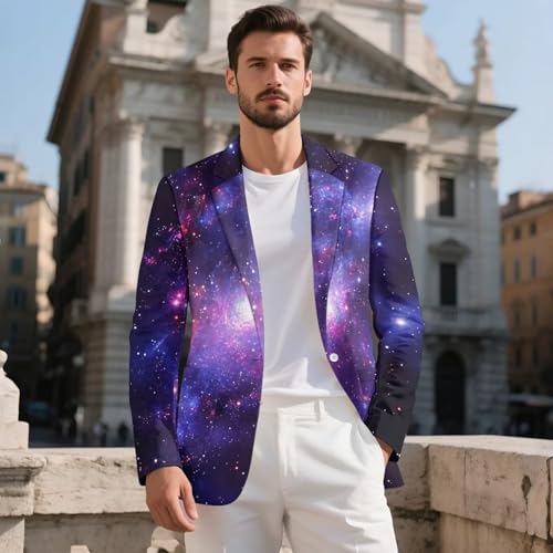 Mens Casual Blazer Lightweight Sport Coats One Button Notched Lapel Suit Jacket Wedding Prom Party Tux Suit Blazers2