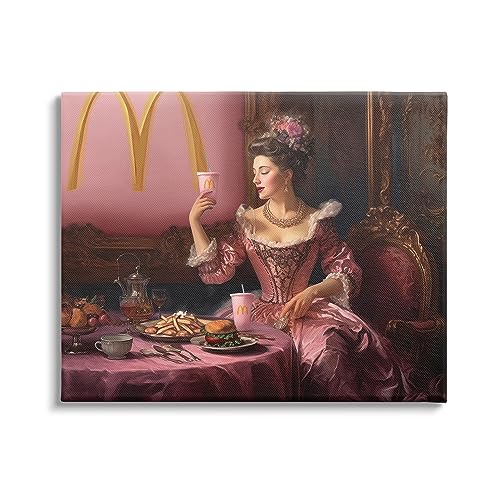 Stupell Industries Funny Classic Burger Meal Canvas Wall Art Design