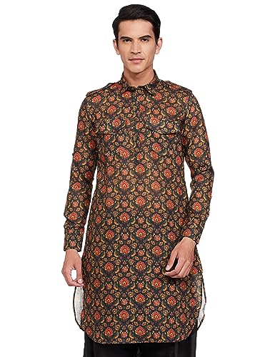 Image of Manthan Blended Viscose Relaxed Kurta for Men
