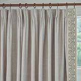 VisionaryHomeDesign Curtains with Trim, Pinch Pleat Curtain Design, Room Darkening Drapes, High-End Designer Curtains for Doors Rooms Windows (Gray, 50‘’W x 108‘’L)