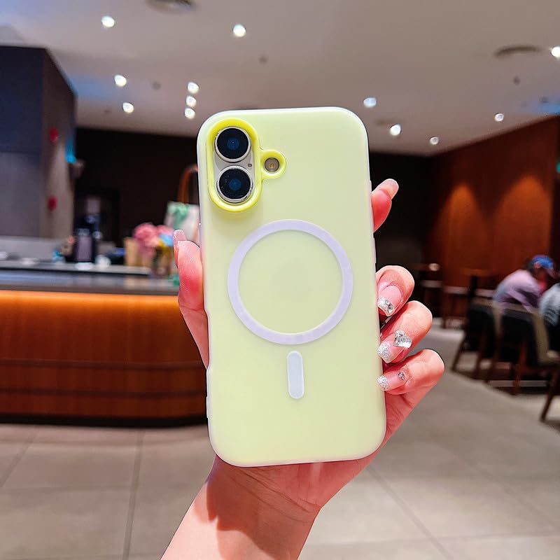 Image of LuxuryKase Magnetic Silicone Candy Case for iPhone 17 | MagSafe Compatible | Slim Protective Case | Lightweight & Flexible | Wireless Charging | Soft Matte Finish - Cream