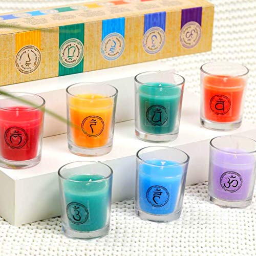 Chakra & Luck Votive Candles Scent Pack Of Aromatherapy Candle Set Eucalyptus Candle Lavender Candle Rose Candle Jasmine Candle Cedar Candle, Lotus And Ylang Ylang Home Scent #TOP1