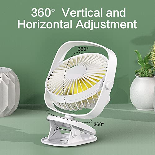 Versiontech. Clip On Fan,Small Desk Fan Portable Mini Fan For Bedroom Baby Stroller Fan Usb Personal Rechargeable Battery Operated Table Cooling Fan For Home Office Indoor Outdoor Travel Camping-White #TOP2