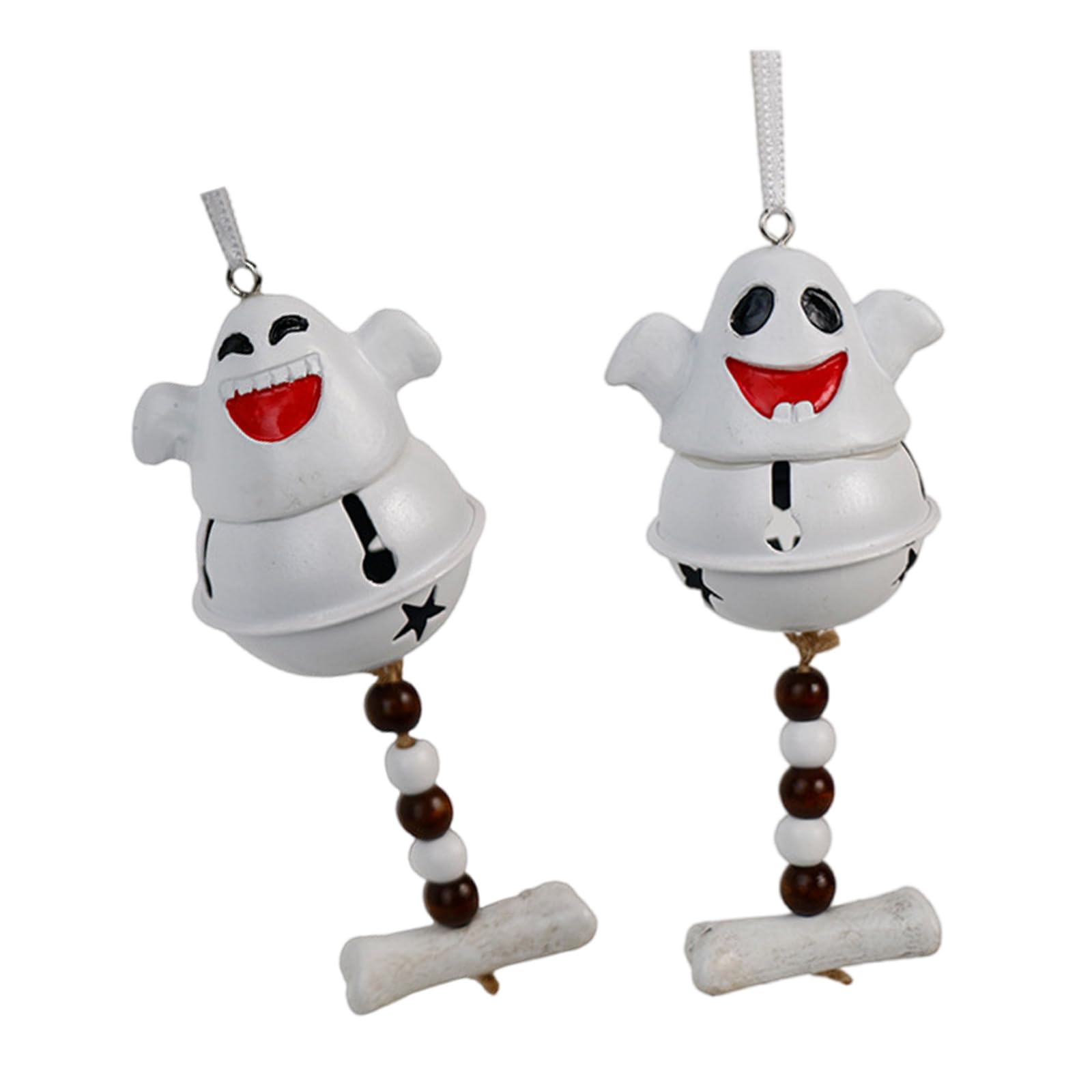 Jazuaiao 1 Ghostly Bells Resin Wall Hanging Shatterproof Halloween Decor with Charm & Easy Hook Installation Specter Party Supplies
