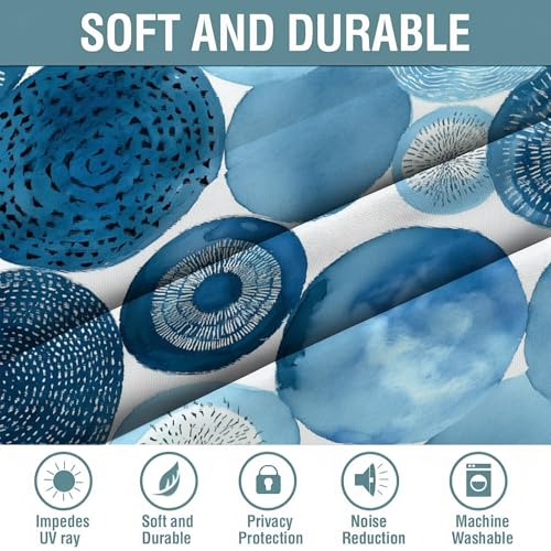Rideau thermique isolant anti froid à oeillets bleu 140x240