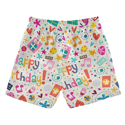 senya Boys Swim Trunks Quick Dry UPF 50+ Plaid Happy Birthday Beach Board Shorts Kids Bathing Suits Swimsuit2