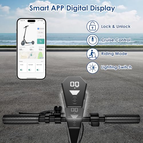 Image of Electric Scooter,8.5 inch /10 inch Solid Tires,UP to 19MPH,350W /500W Powerful Motor,20-31 Mile Range with Braking System,Foldable Lightweight Electric Scooter for Adults,Max Load 265 LBS,App Control