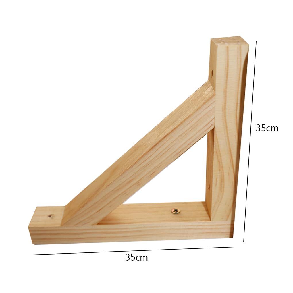 DSWZLQDXB 2 stuks houten console, wandhoek, plankdrager, massief natuurlijk hout, driehoek, houten plankhouder, wandconsole, zwevend, scheidingswand, plankdrager, houder voor planken in keuken