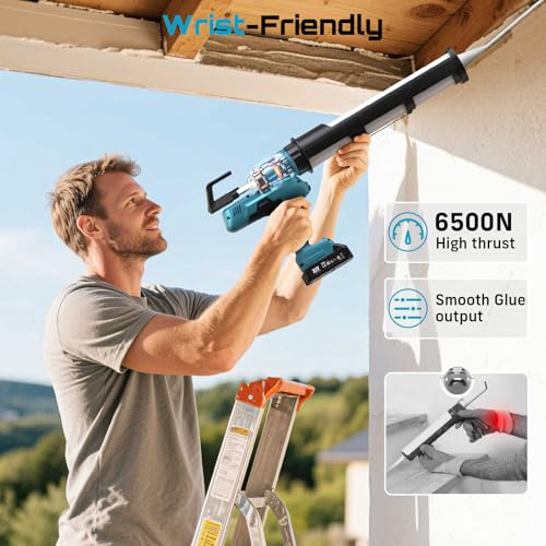 SEESII Electric Caulking Gun for 29OZ/800ML, 21V Cordless Caulk Gun with 1X 2000mAh Battery, Stepless Speed, Anti-Drip, Led Light, Battery Powered Caulking Gun for Filling, Sealing 6 SEESII Electric Caulking Gun for 29OZ/800ML, 21V Cordless Caulk Gun with 1X 2000mAh Battery, Stepless Speed, Anti-Drip, Led Light, Battery Powered Caulking Gun for Filling, Sealing - Image 6