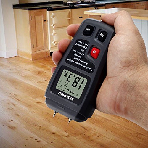 Wood Moisture Meter, RISEPRO Digital Moisture Meter 2 pins Wood Moisture Tester Water Content MT-10 - Thumbnail 2