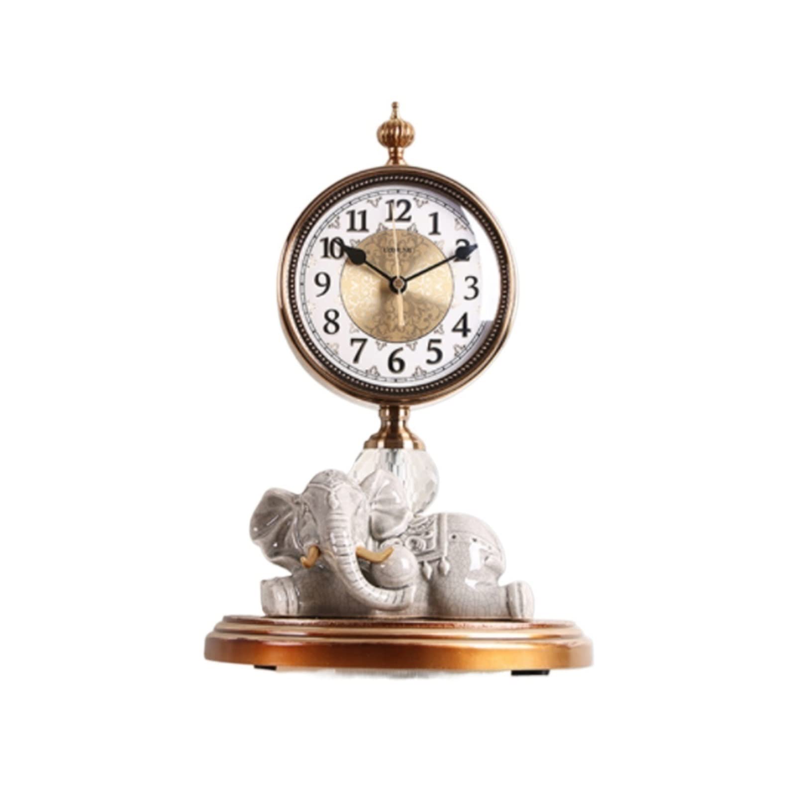 Reloj de salón para sala de estar con adorno de elefante