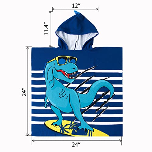 Image of NovForth Kids Beach Towel for Boys Girls, Hooded Bath Towel Wrap, Toddler Pool Towel with Hood