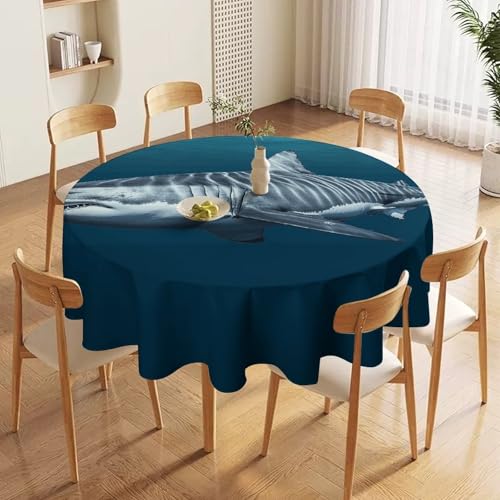 Nappe ronde blanche imperméable de 178 cm : finis les plis et les taches au dîner