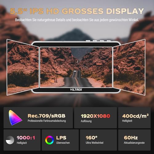 Moniteur externe VILTROX DC-V1 1920x1080 IPS écran tactile 4K HDMI reflex - 2