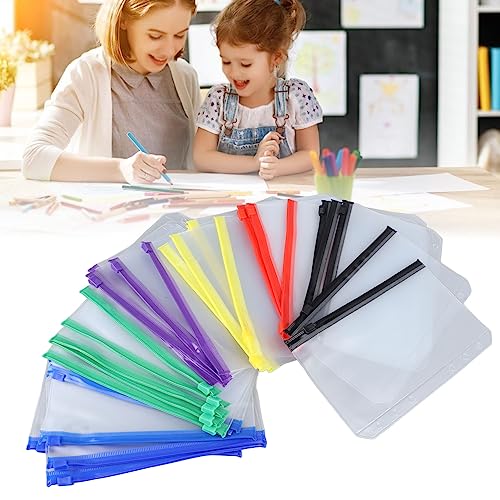 31Pcs Document Folder Bag Zip Wallets A6 Size Multicolor Zip Plastic Envelopes for School Office Travel Receipts Storage - Image 3