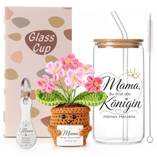 Lonxio Geschenkset für Mama mit Trinkglas - Geschenk zum Muttertag
