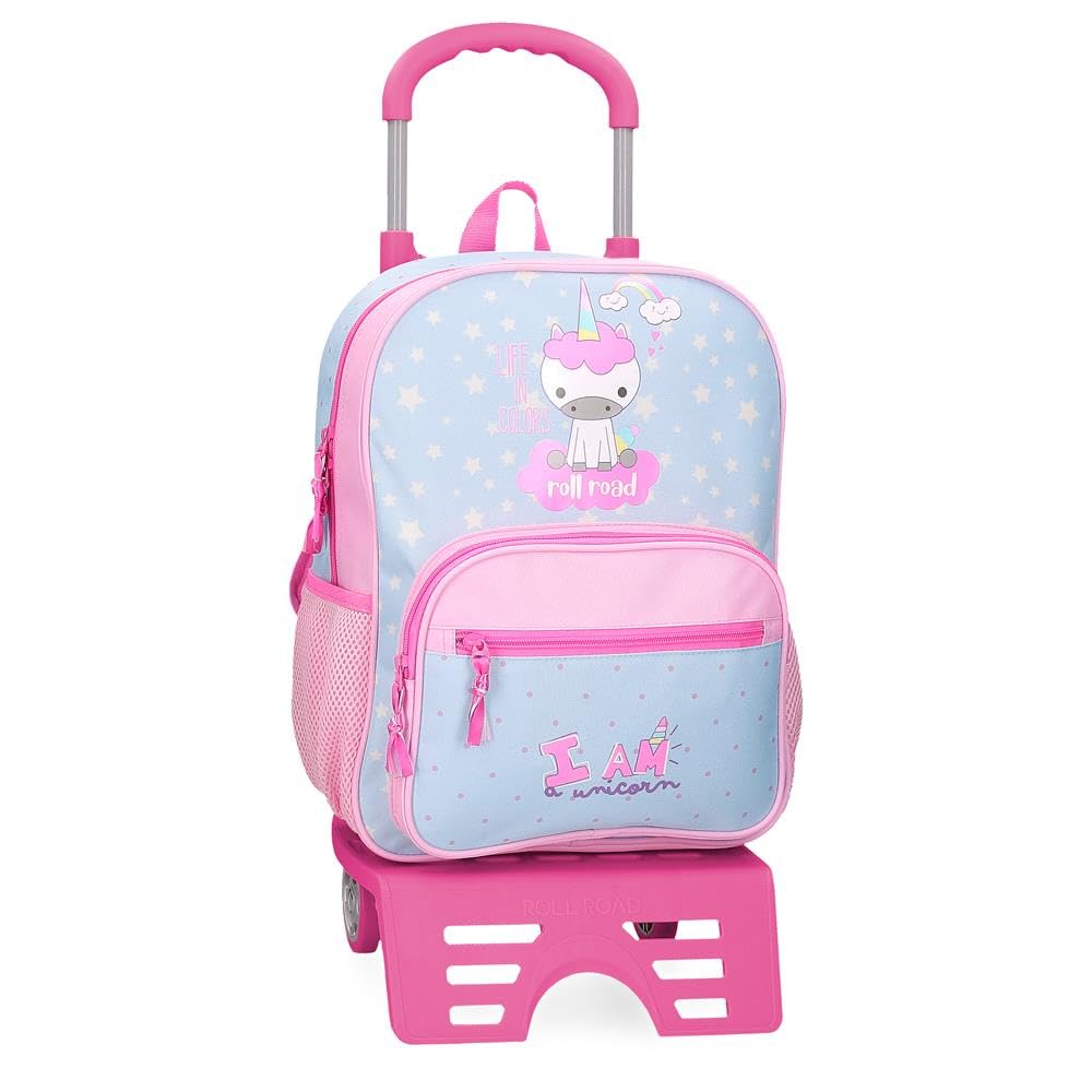 ROLL ROAD I Am a Unicorn Mochila Escolar con Carro Azul 30x38x12 cms Poliéster 13,68L