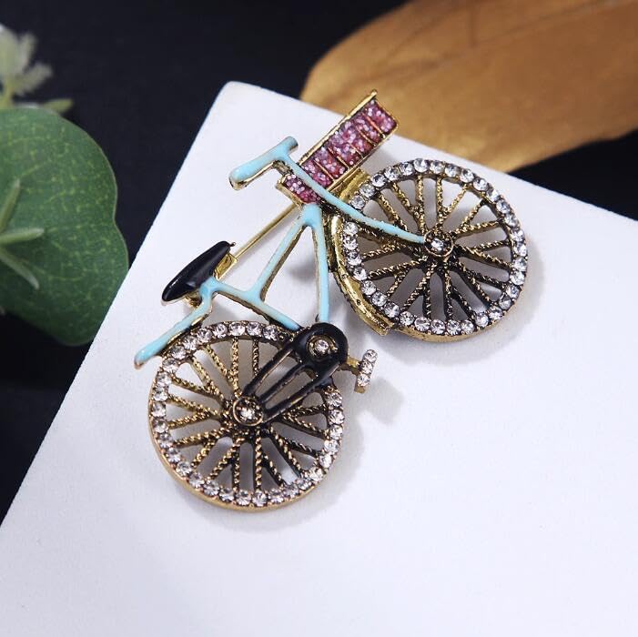 Image of BeeGift Brooch Pin for Women Bicycles Brooch with Created Crystal Rhinestones Brooches and Pins