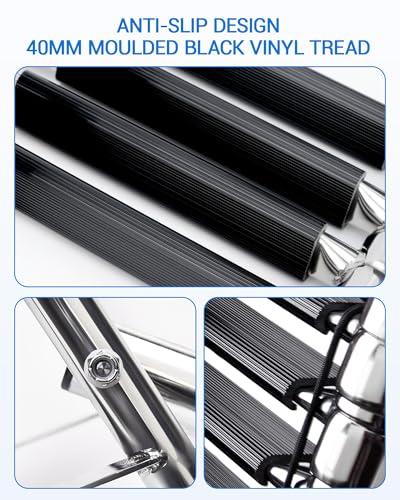 image for Mojiate 4-Step Stainless Steel Pontoon Boat Ladder - Foldable Telescop