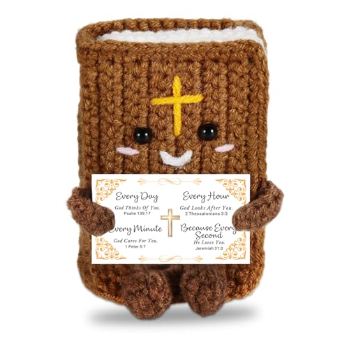 Handmade Bible Verse Positive Crochet Doll Scripture Christian Gifts for Kids Women Men Christians Catholic Baptism First Communion Birthday Gifts for...