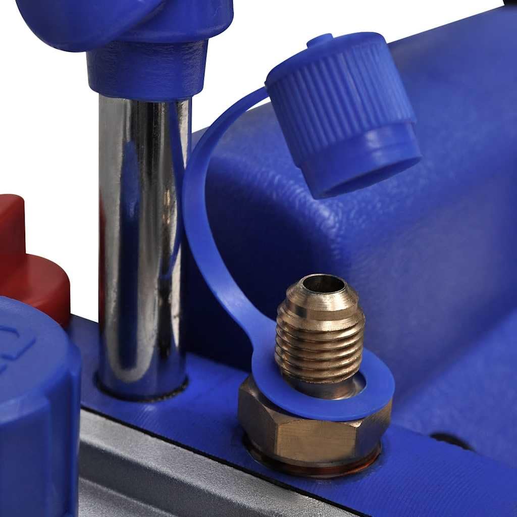 Vakuumpumpe Mit 2-Wege-Manometer Set | Aluminiumgehäuse, Ölschauglas, Stoßschutz, farbcodierte Anzeigen, Stahlhaken