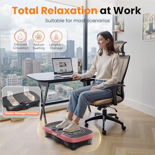 Image of AXV Vibration Plate Fitness Platform Exercise Machine Vibrating Shaking Full Body Shaker Workout Vibrate Stand Shake Board Sport for Weight Loss Fat Burner for Gym Home Office