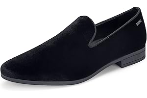 Mens Black Velvet Loafers Shoes for Men Slip-on Dress Shoes